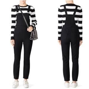 3x1 Black Denim Waxed Shiny Skinny Overalls